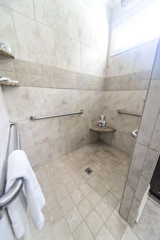 Open Bathroom Layout with Walk-in Shower
